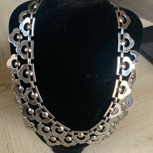 Silver ornate statement necklace